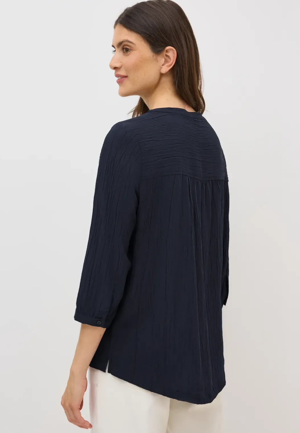 Gestructureerde blouse in effen kleur