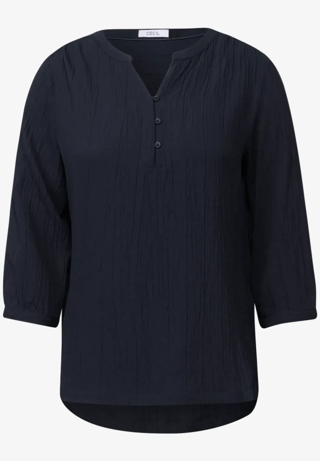 Gestructureerde blouse in effen kleur