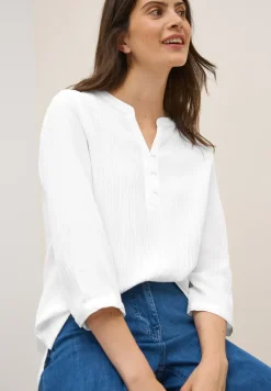 Gestructureerde blouse in effen kleur