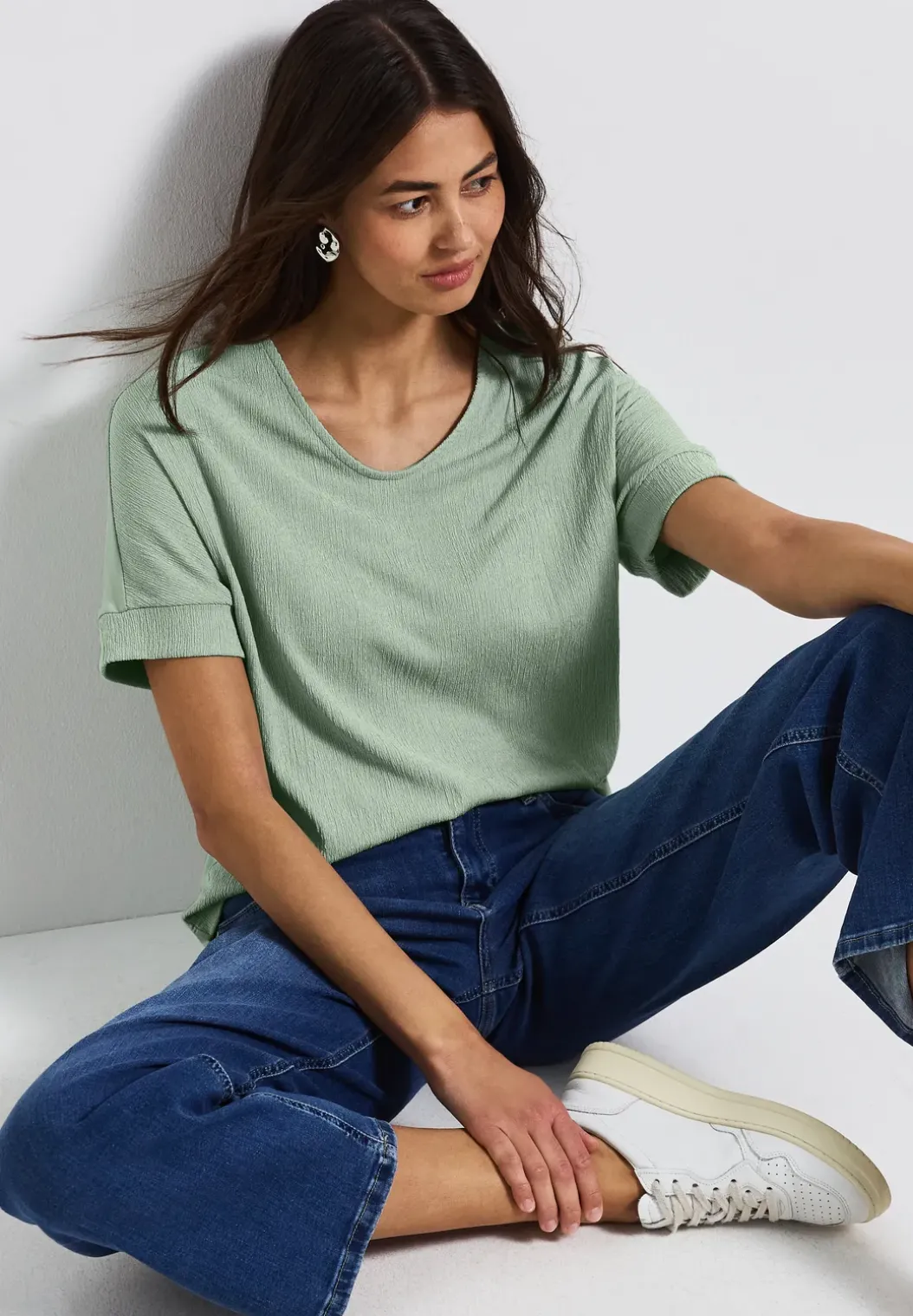 Gestructureerd gemengd shirt