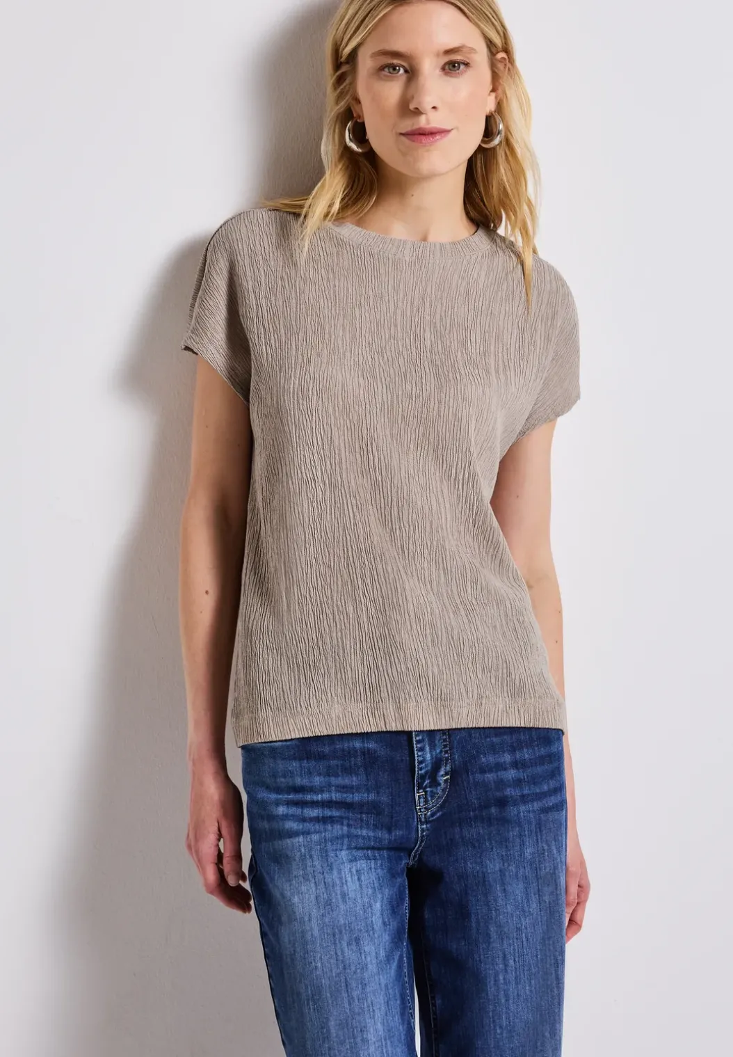 Gestructureerd gemengd shirt