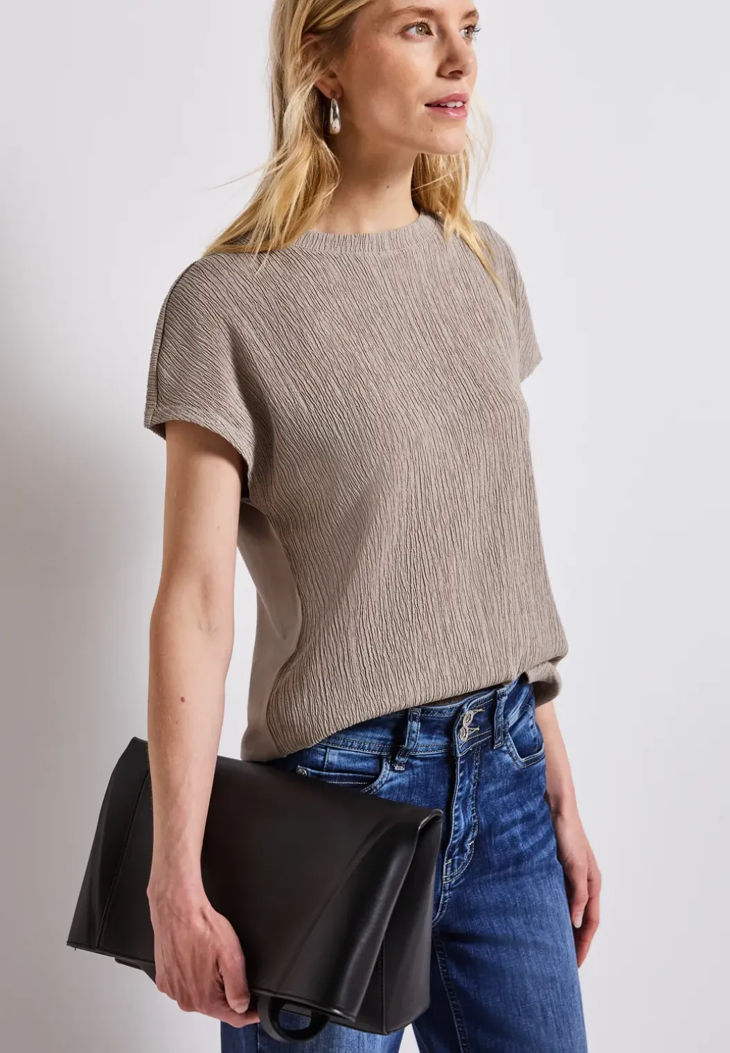 Gestructureerd gemengd shirt