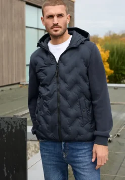 Gewatteerd jack met sweatmouwen