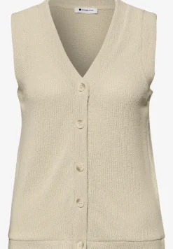 Gilet met V-hals en gebreide look