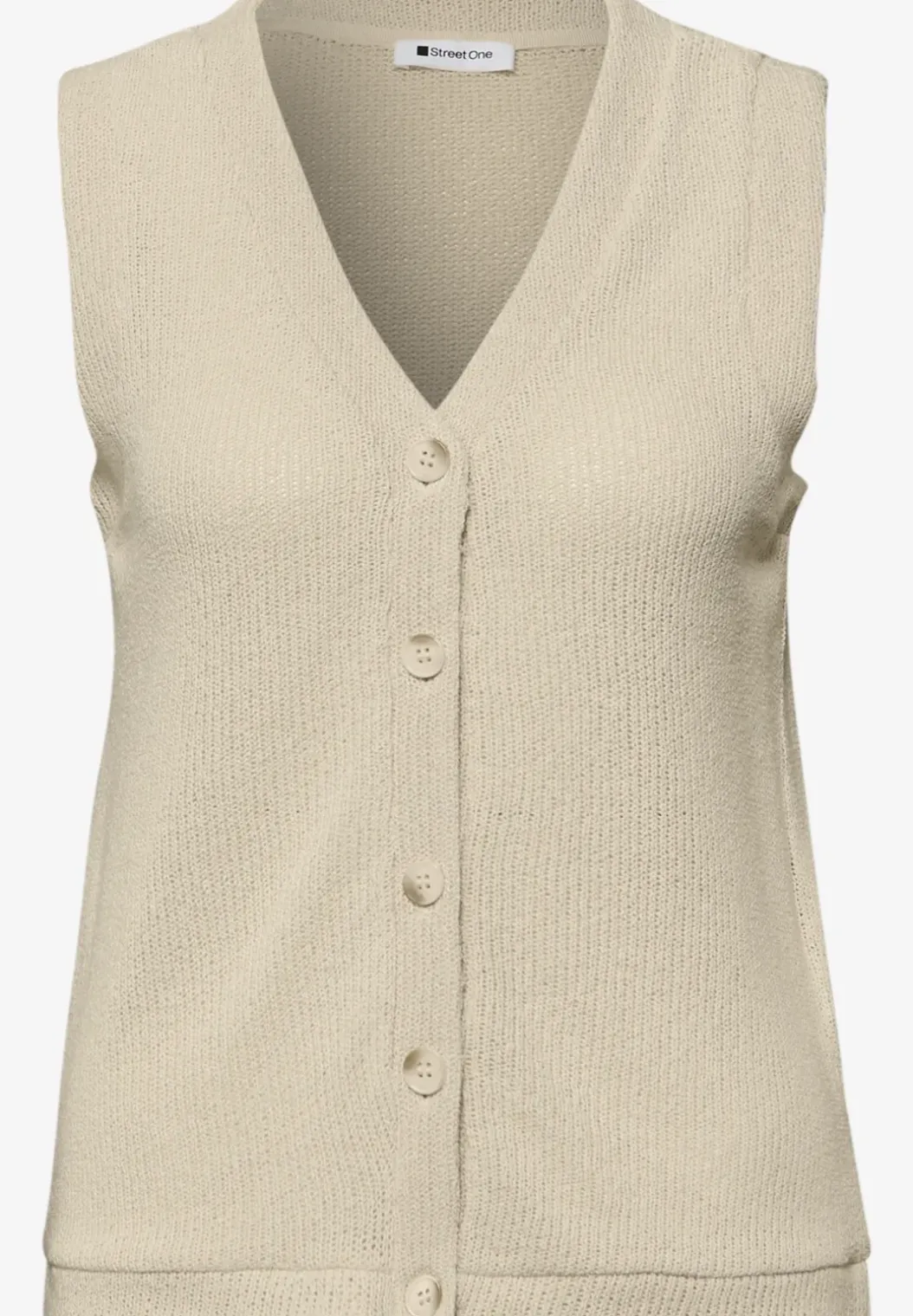 Gilet met V-hals en gebreide look