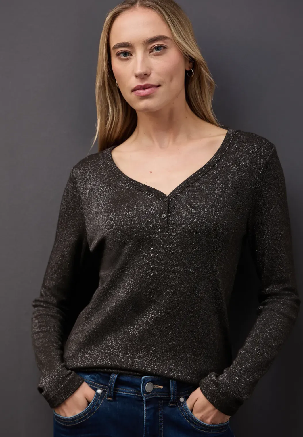 Glitterend shirt met lange mouwen