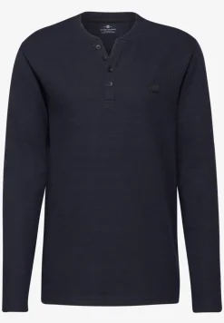 Henley shirt in een gemêleerde look