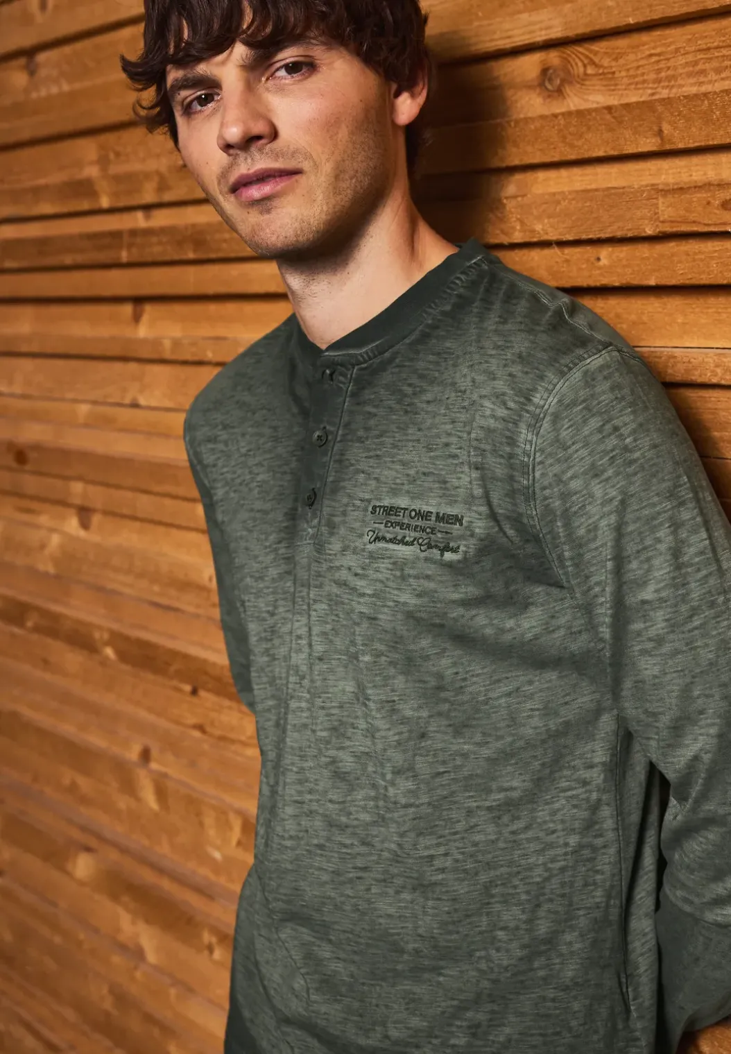 Henley shirt met lange mouwen