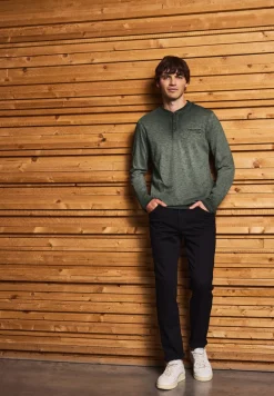 Henley shirt met lange mouwen