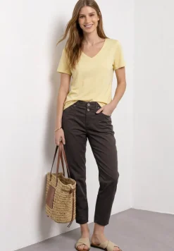 High Waist Broek met Langspijpen