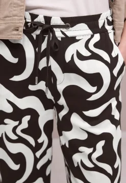 High Waist broek met Wide Legs en print