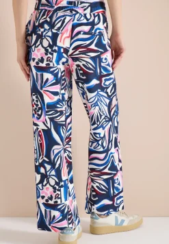 High Waist broek met Wide Legs en print