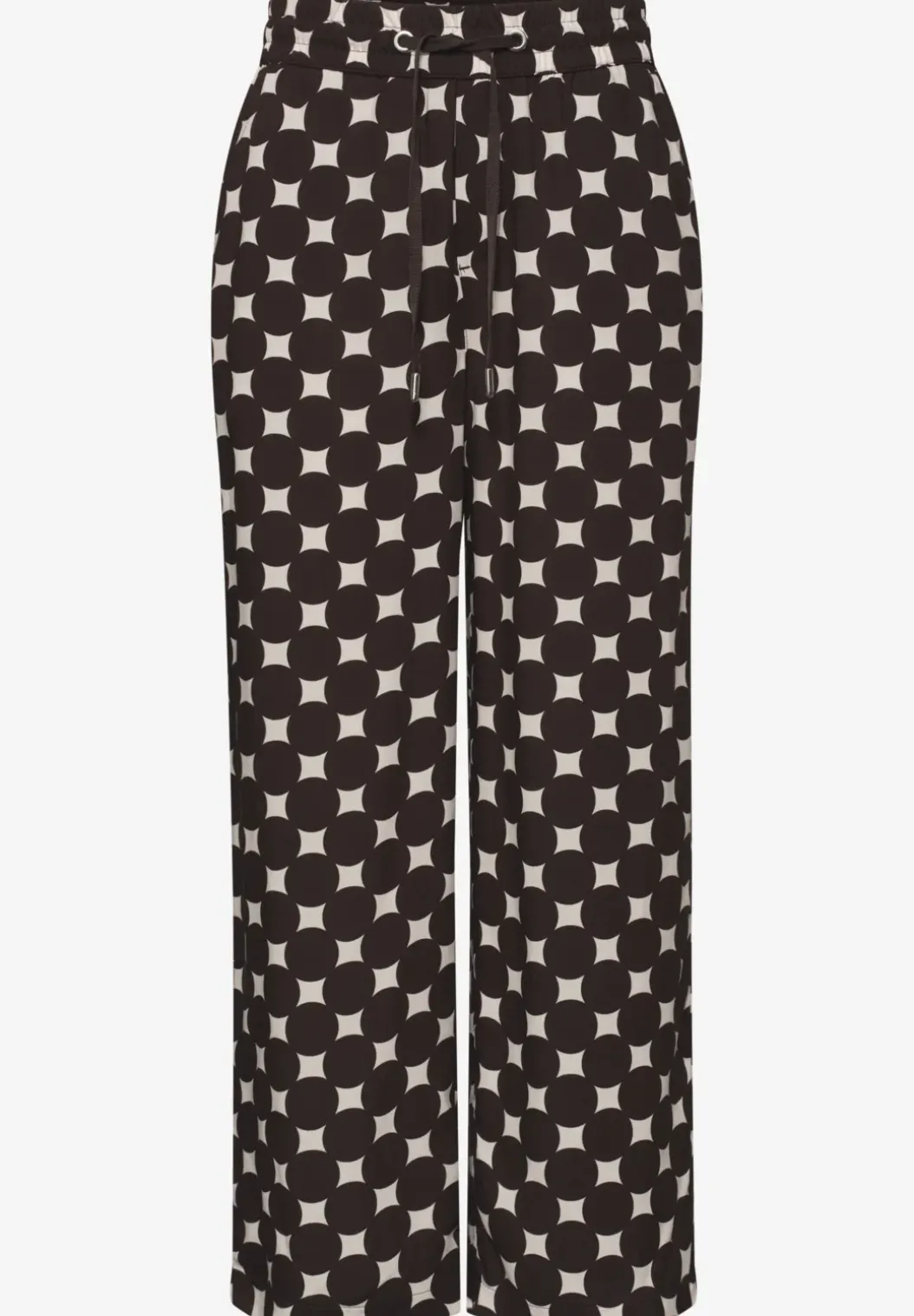 High Waist broek met Wide Legs en print
