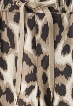 High Waist broek met Wide Legs en leoprint