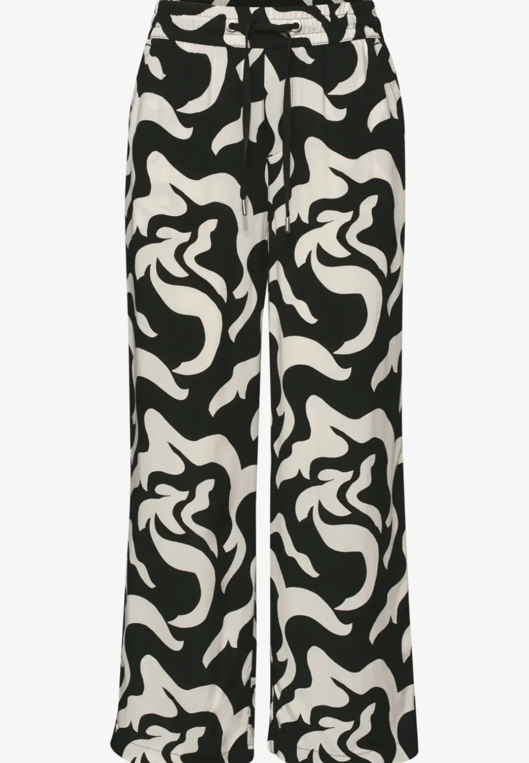 High Waist broek met Wide Legs en print