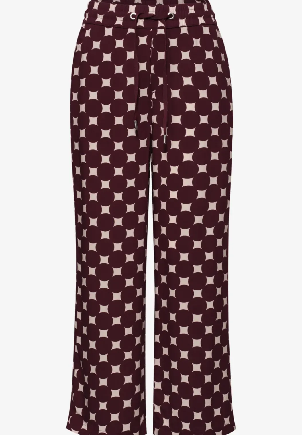High Waist broek met Wide Legs en print