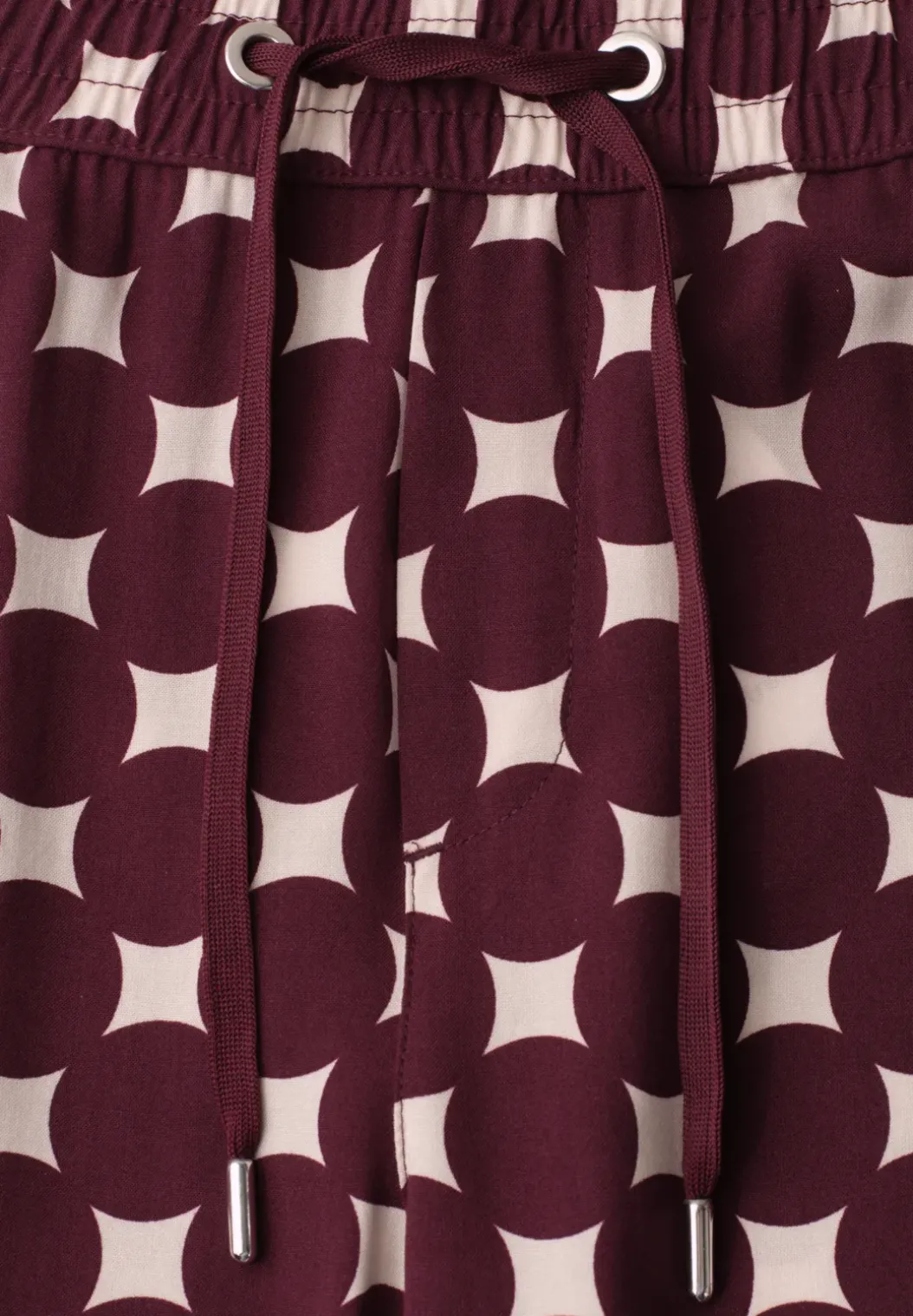 High Waist broek met Wide Legs en print