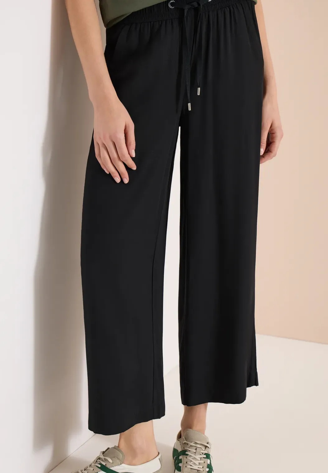 High Waist broek met wijde pijpen in Loose Fit