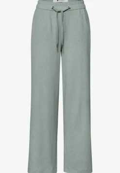 High Waist broek met wijde pijpen in casual pasvorm