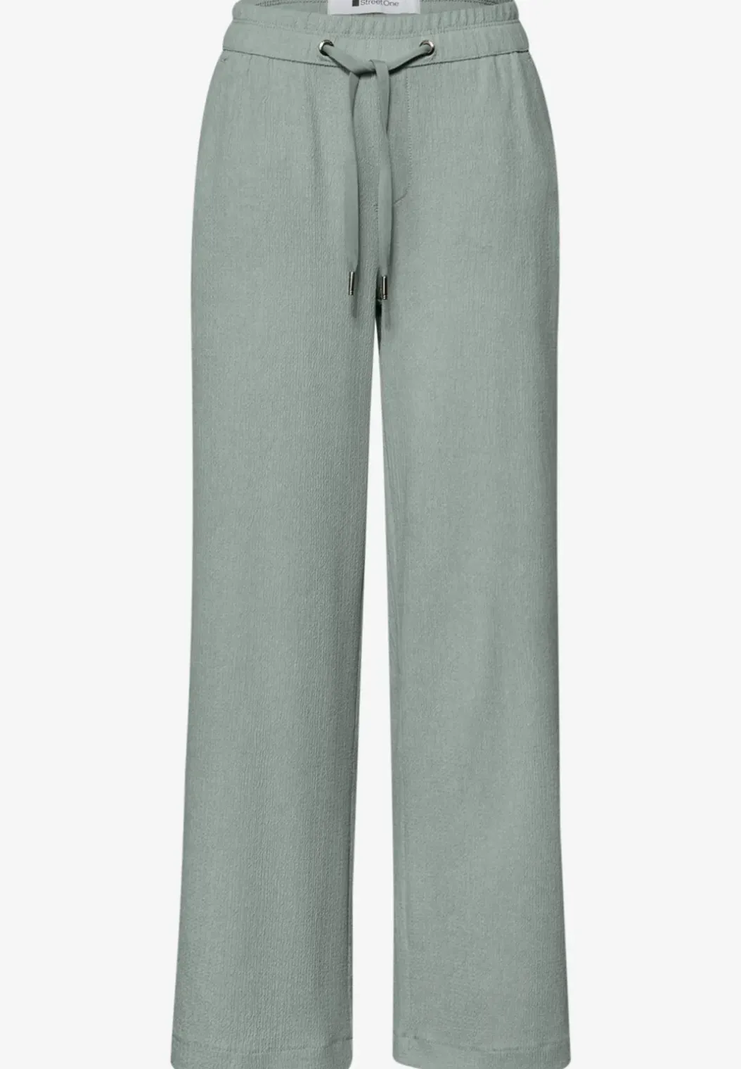 High Waist broek met wijde pijpen in casual pasvorm