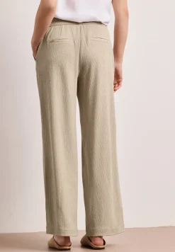 High Waist broek met wijde pijpen in casual pasvorm