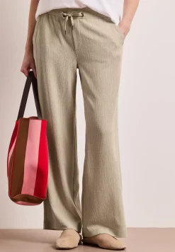 High Waist broek met wijde pijpen in casual pasvorm