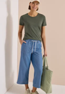 High Waist broek met wijde pijpen in Loose Fit