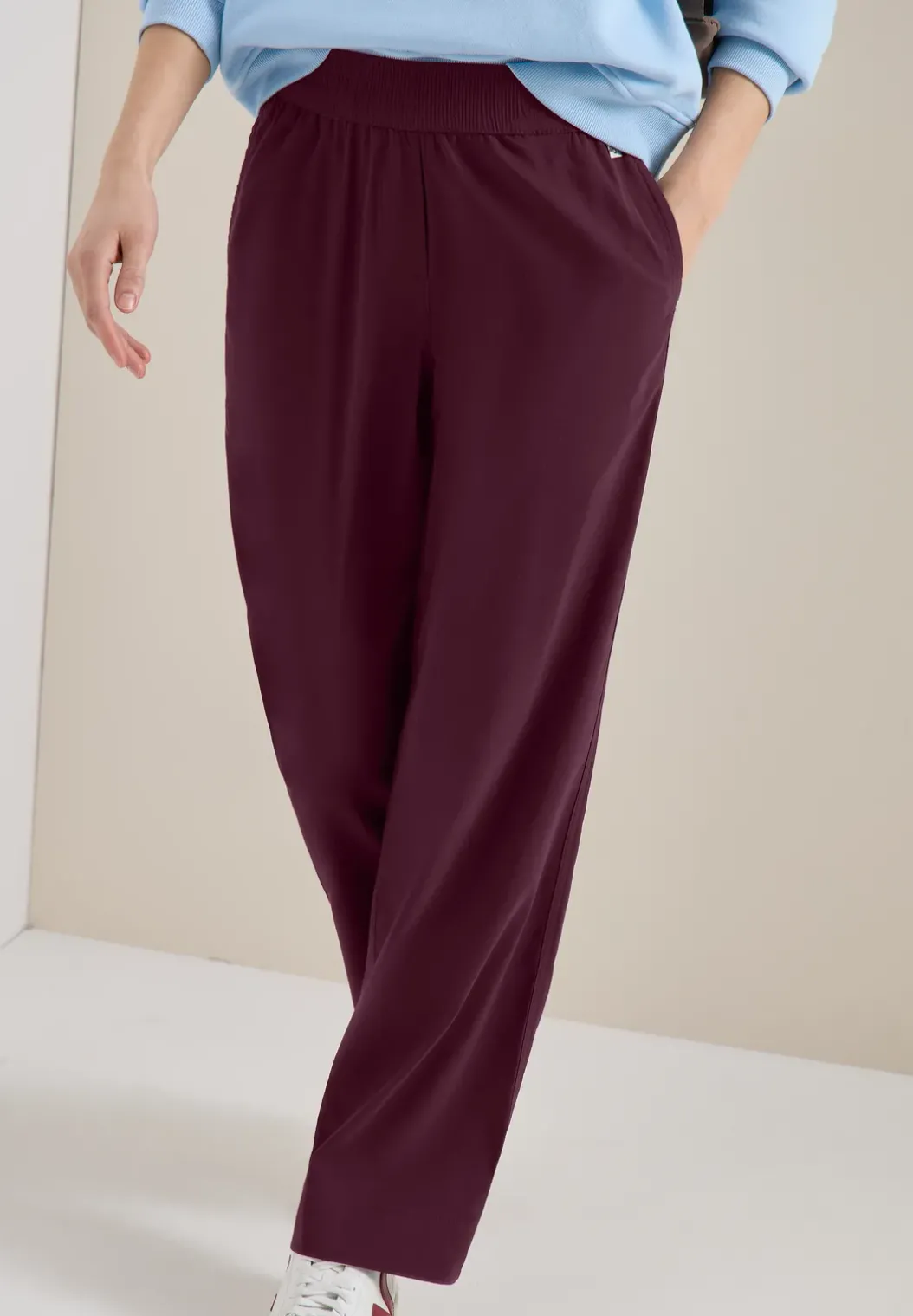 High Waist broek met wijde pijpen in Loose Fit