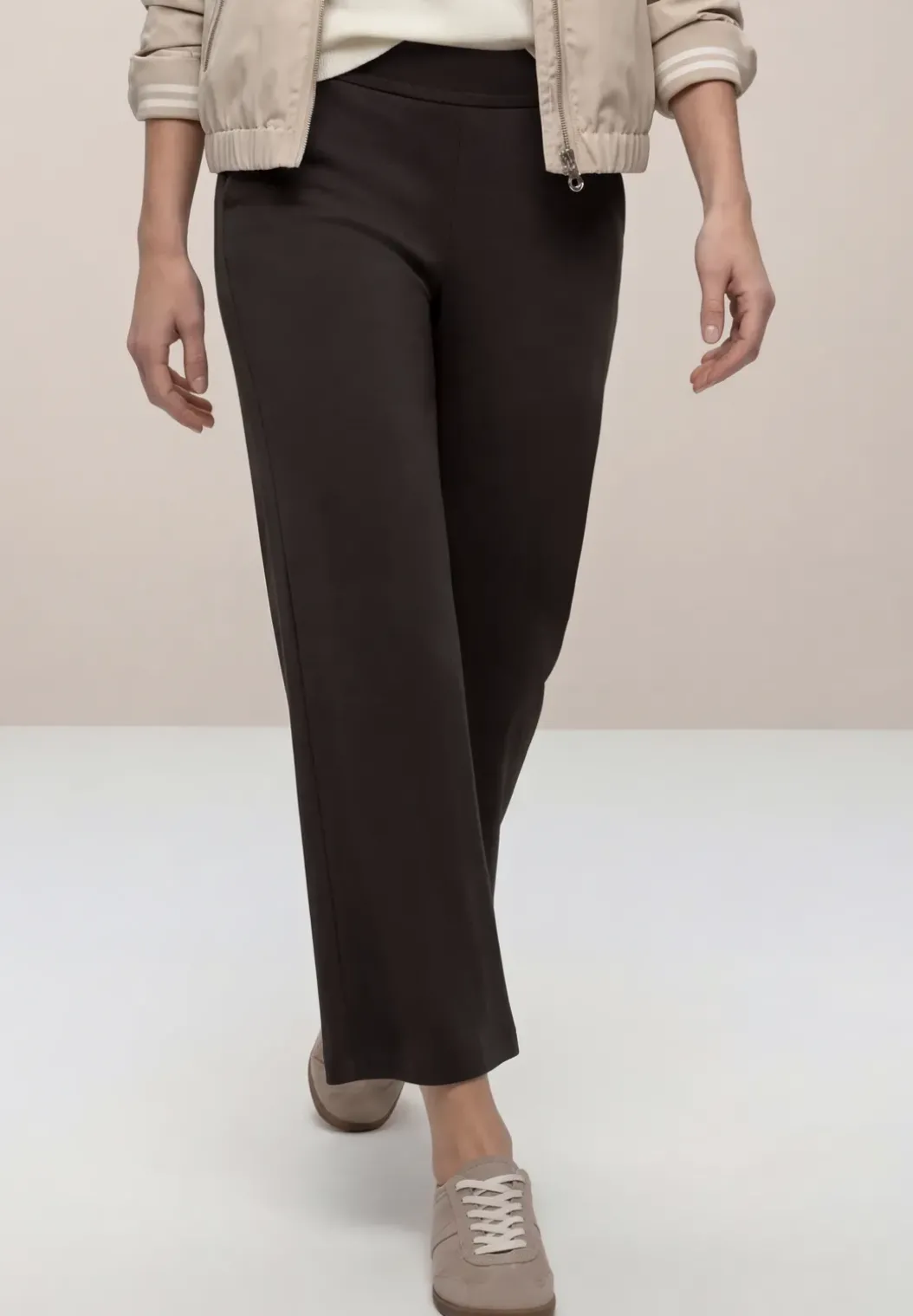 High Waist broek met wijde pijpen in Loose Fit