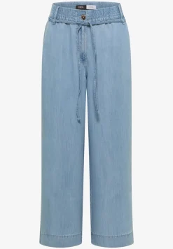 High Waist broek met wijde pijpen in een gewassen look