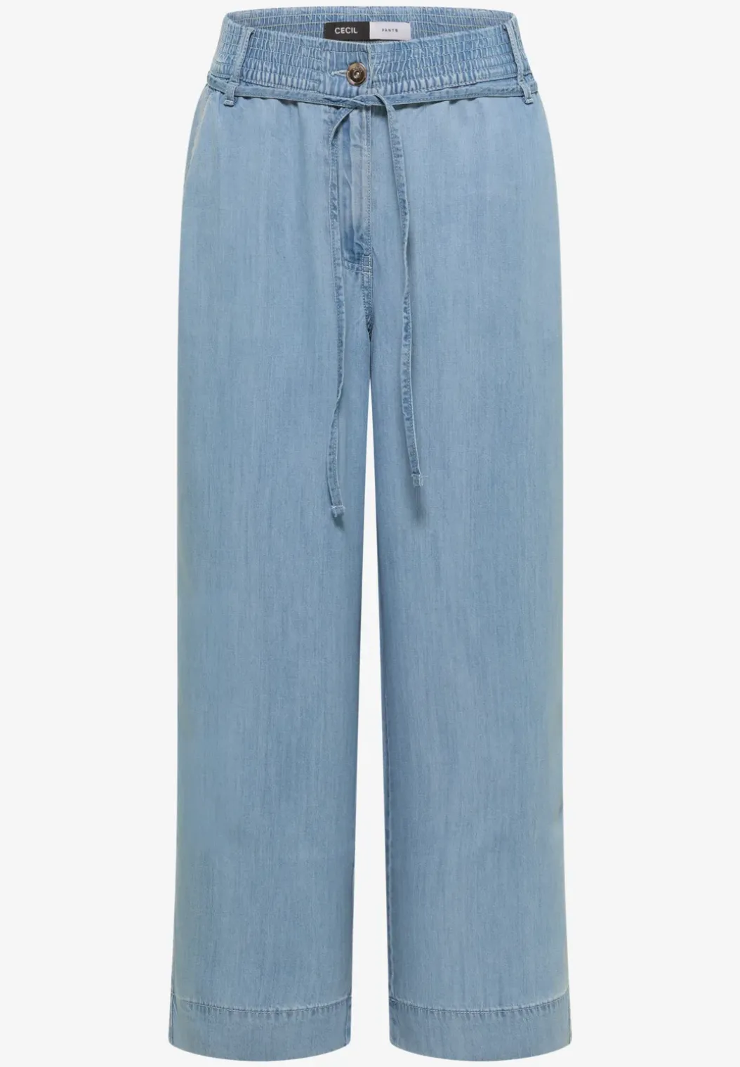 High Waist broek met wijde pijpen in een gewassen look