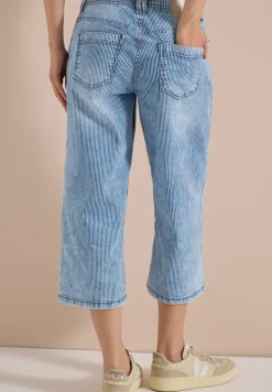 High Waist jeans met Wide Legs en strepen