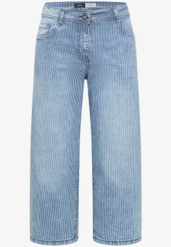 High Waist jeans met Wide Legs en strepen