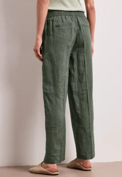 High Waist linnen broek met Wide Legs