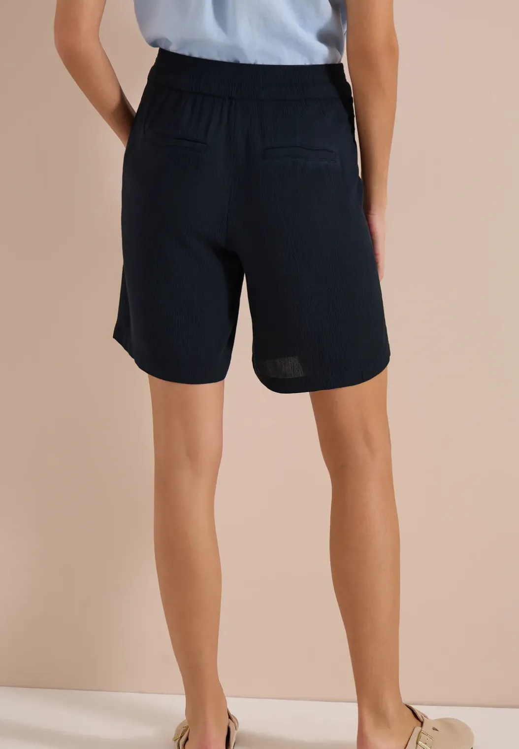 High Waist shorts met Wide Legs en structuur