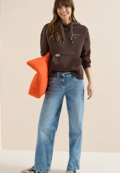 Hoodie met decoratieve stiksels