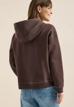 Hoodie met decoratieve stiksels