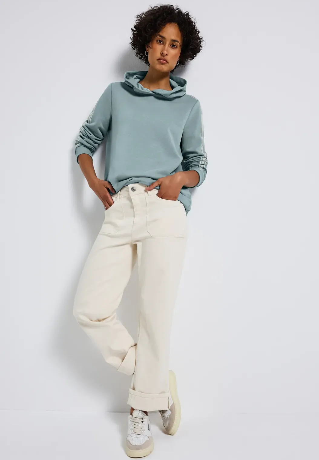 Hoodie met gallon strepen