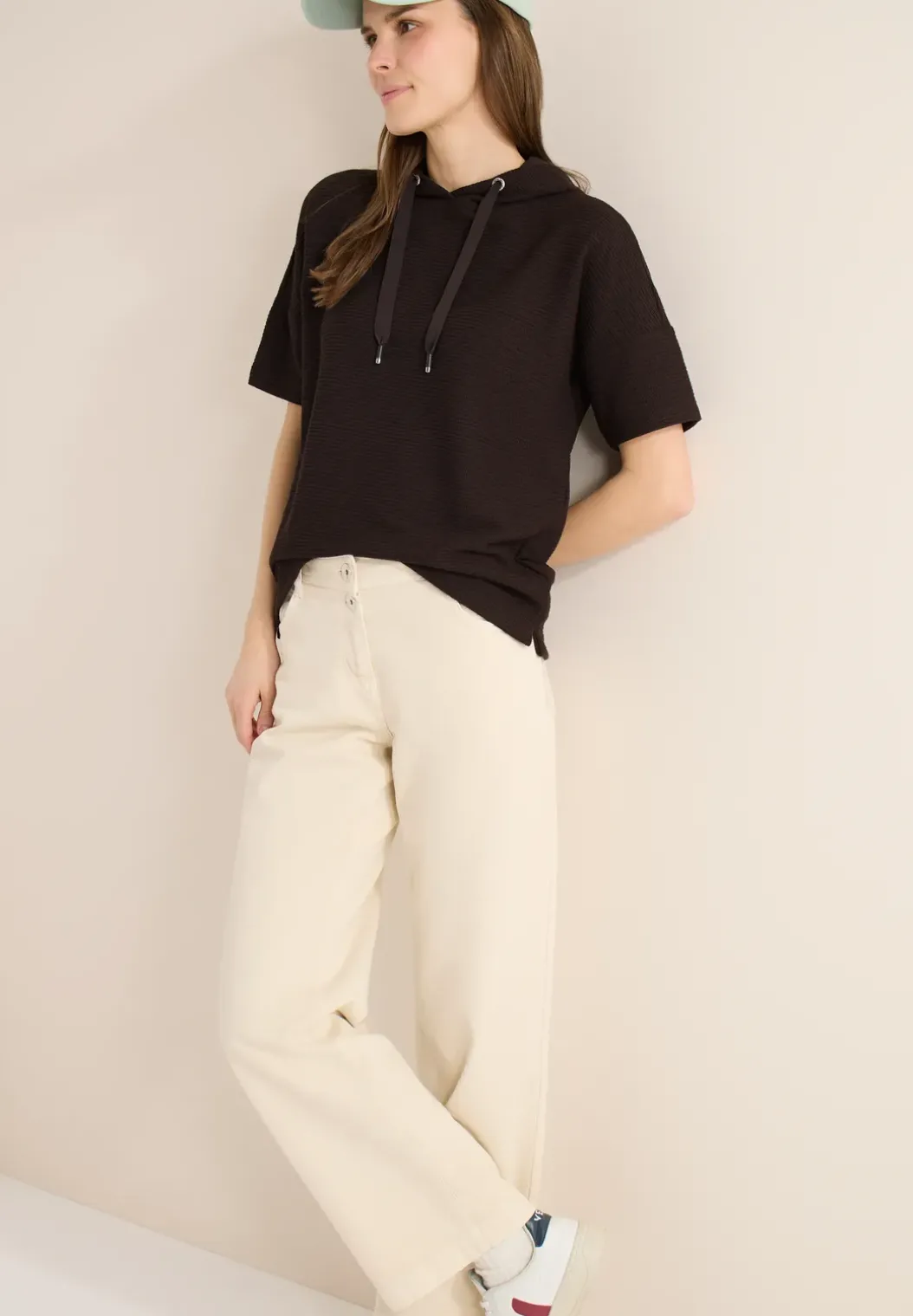 Hoodie shirt in effen kleur