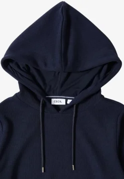 Hoodie Shirt met geribde structuur