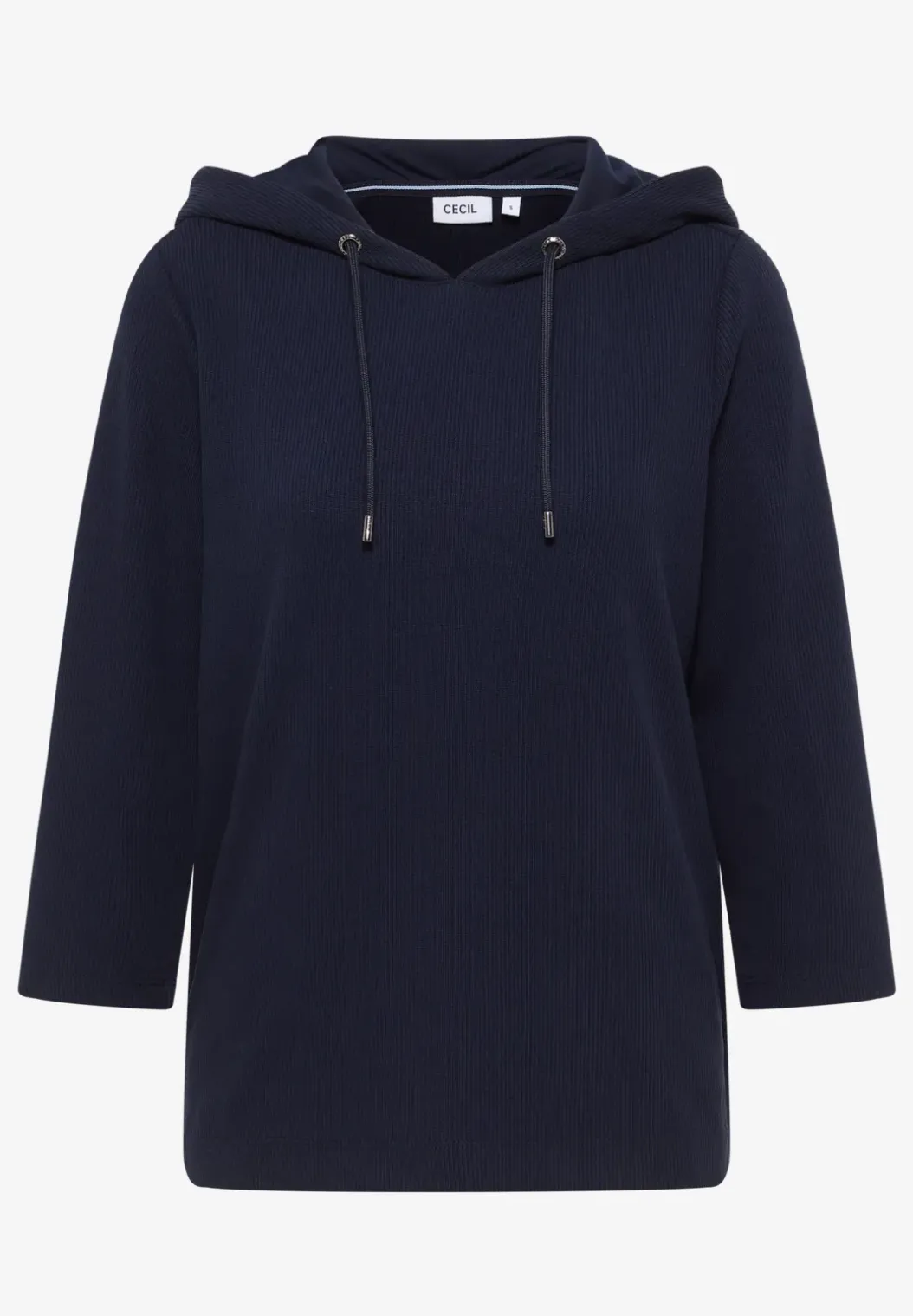 Hoodie Shirt met geribde structuur