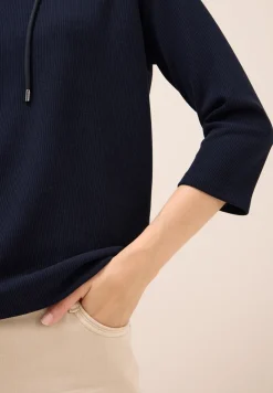Hoodie Shirt met geribde structuur