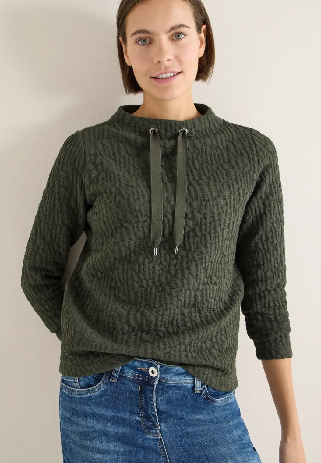 Jacquard Funnel Hals Shirt