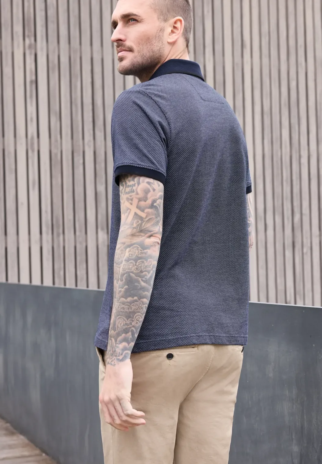Jacquard polo met korte mouwen