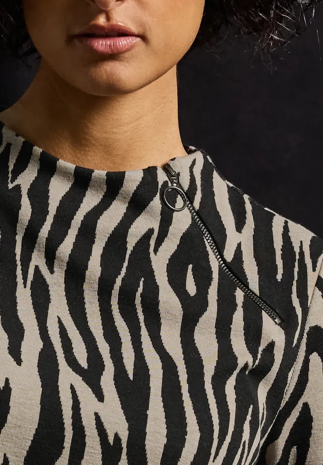 Jacquard shirt met rits