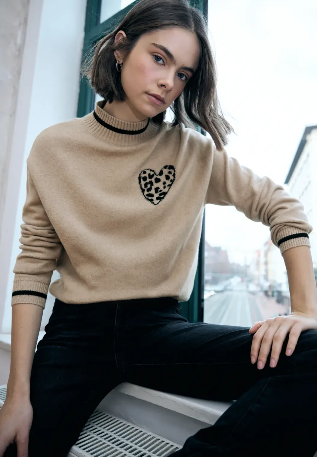 Jacquard trui met hart