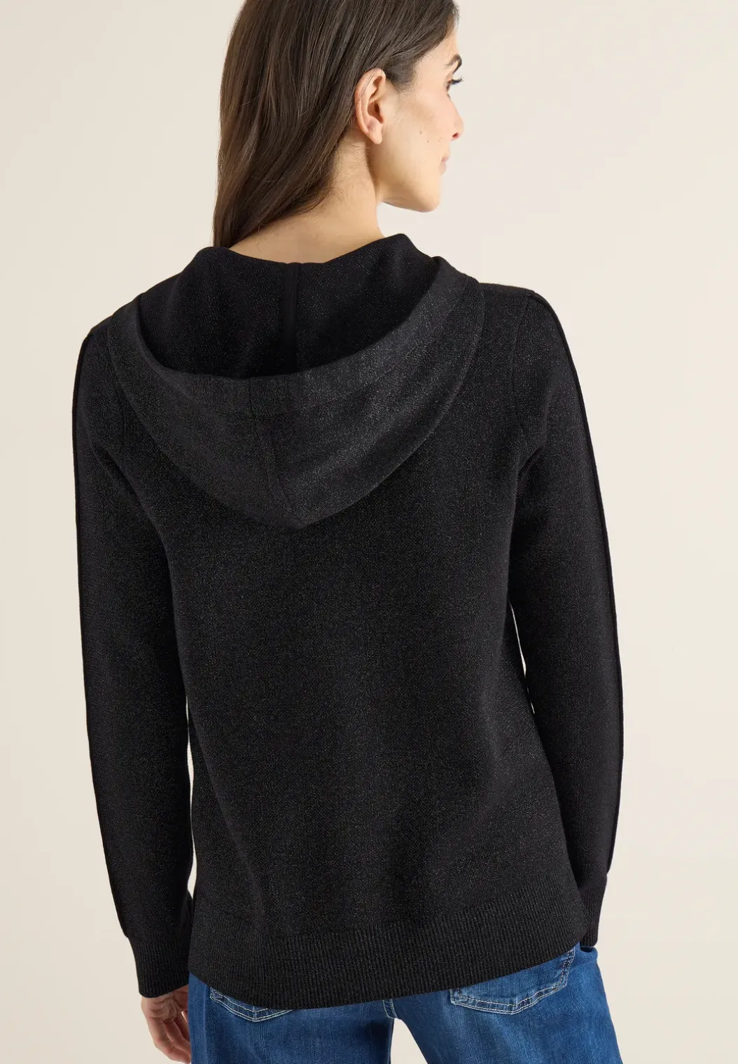 Jacquard hoodie met glitter
