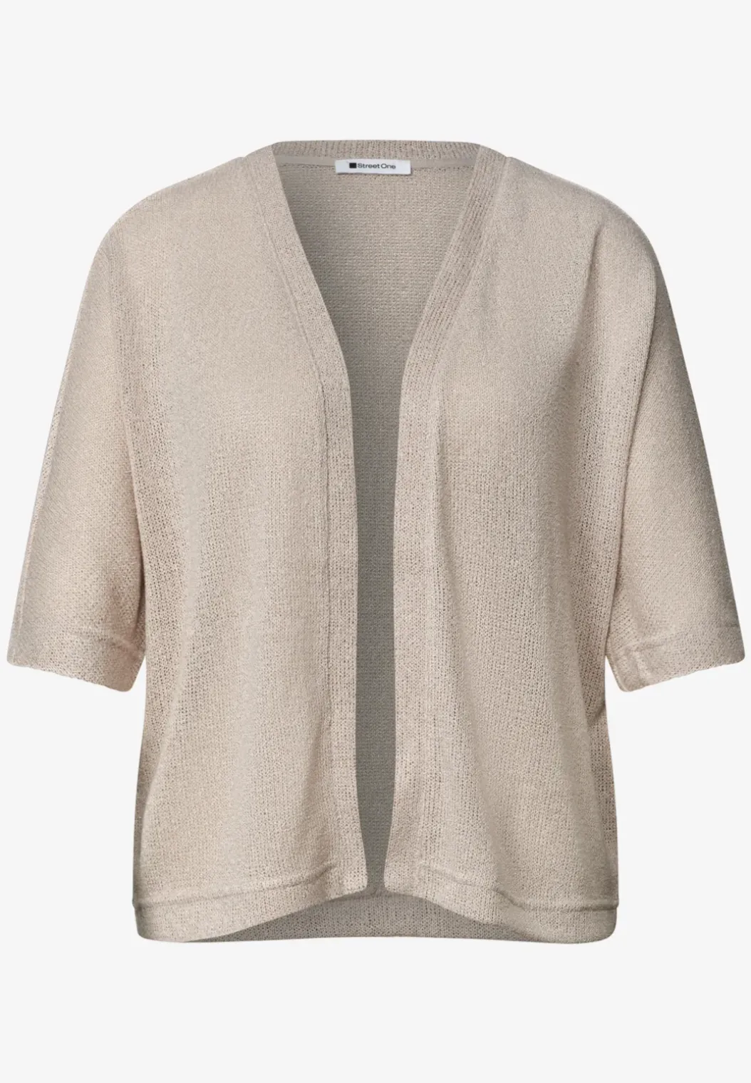 Jas met korte mouwen in gebreide look met glitters