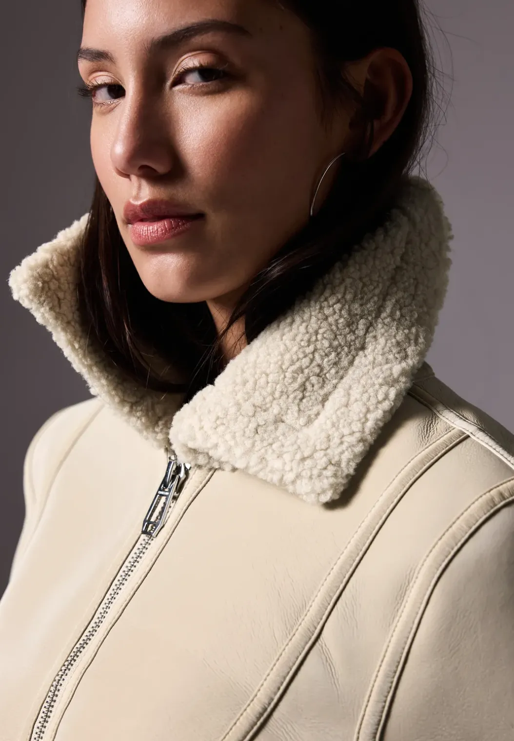 Jas met wol look details