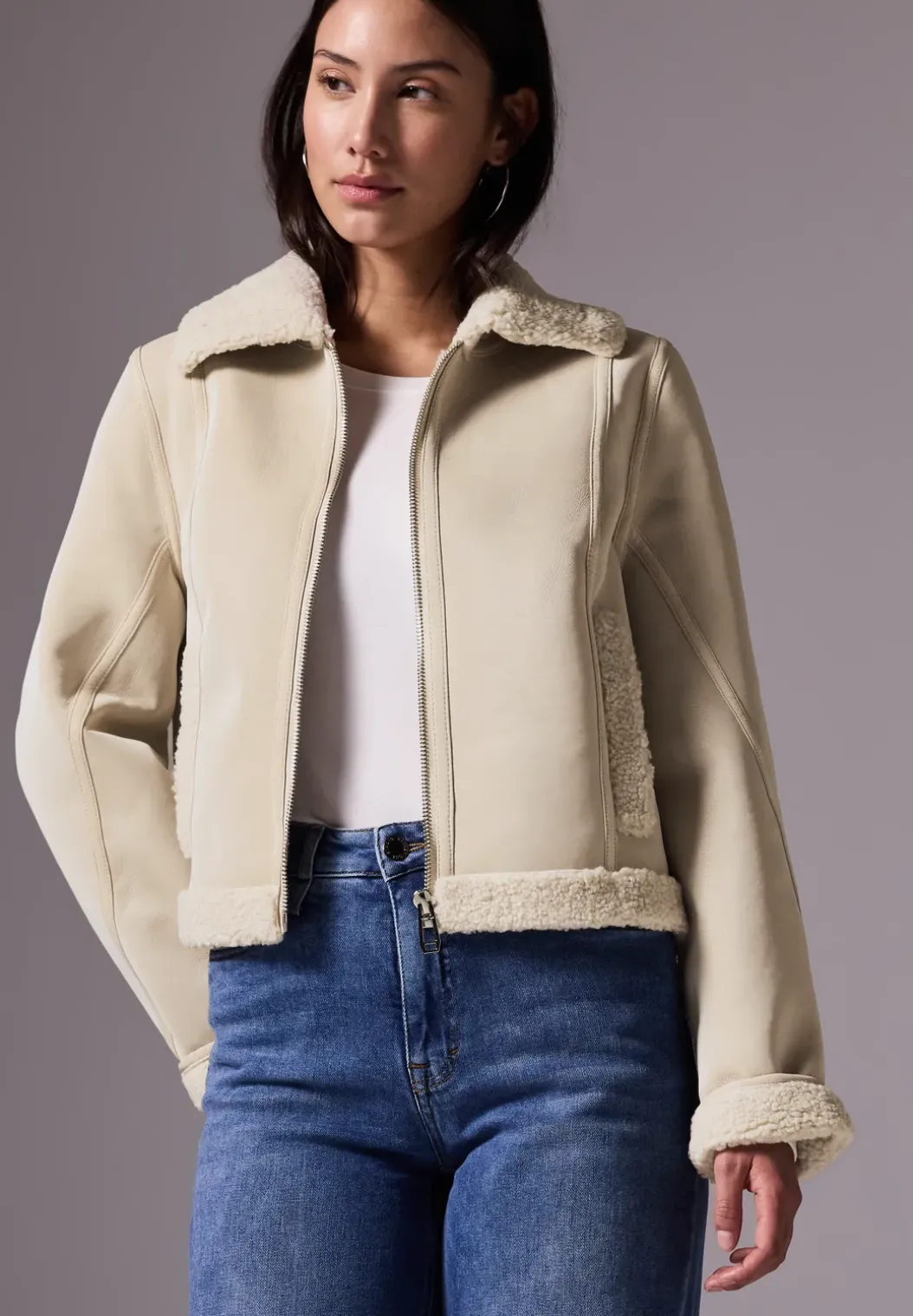 Jas met wol look details